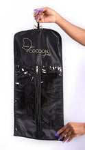 Load image into Gallery viewer, Black - Satin Wig Bag and Wooden Hanger Set